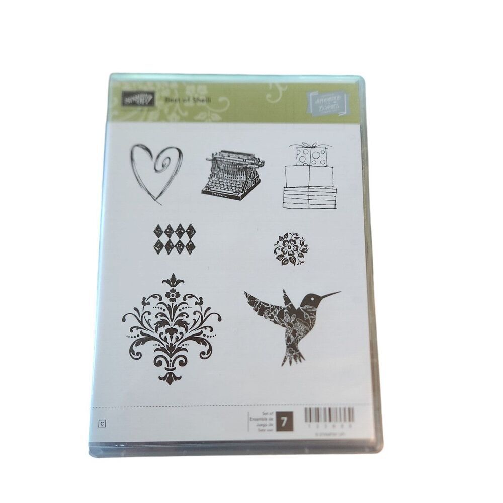 Stampin' Up!‎ BEST OF SHELLI Stamp Set of 7 133488 Typewriter Gifts Hummingbird